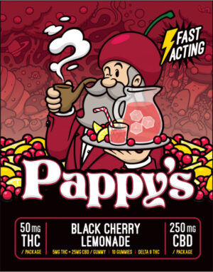 Black Cherry Lemonade Gummies 50mg THC + 250mg CBD