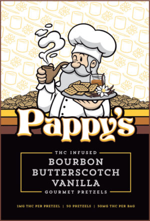 Pappy's Bourbon Butterscotch Vanilla Pretzels 50mg THC