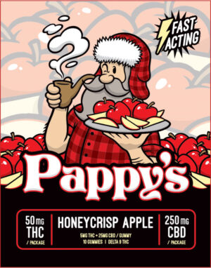 Pappy's Honeycrisp Apple Gummies 50mg THC + 250mg CBD